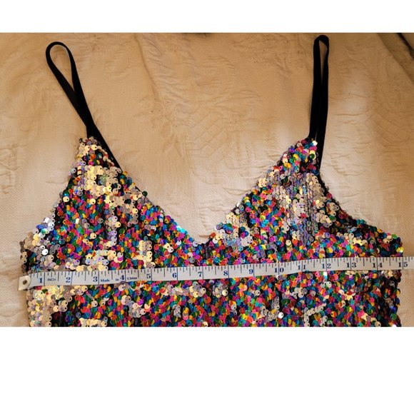 Topshop Rainbow Sequin Jumpsuit in Multi - size 6 - Picture 3 of 8